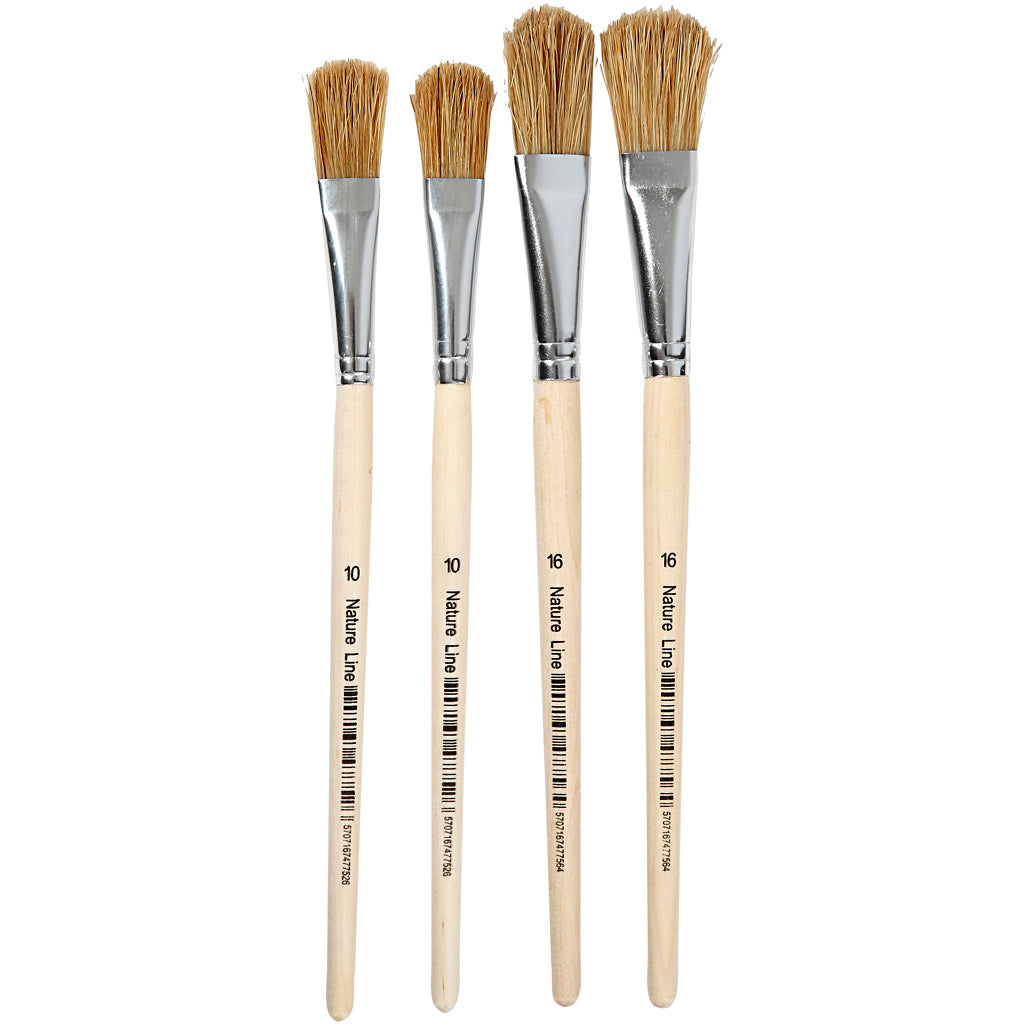 Pennelli per vernice e lacca Creative Company, misura 10+16, l: 13-18 mm, l: 13-17 cm, piatti, 4 pezzi 1 scatola