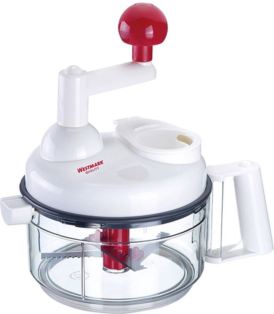 Procesador de alimentos manual 9 en 1 Westmark, incl. 11 accesorios, acero inoxidable plástico, multicolor, blanco transparente rojo, 97142260