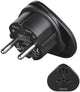 Hama travel plug - world to eur (type e,f) - black