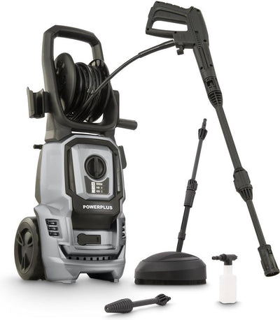Powerplus elektrische hogedrukreiniger powxg90411 - 1800 w terrasreiniger, 140 bar en 50 °c - met 8 m slang en accessoires