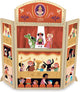 Teatro de marionetas de vilac ingela p. arrhenius con muñecos de silueta - coloridos juguetes de madera.
