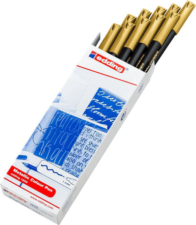 Pennarello da disegno Edding 1200 (penna colorata) oro metallizzato - punta tonda - 1-3 mm - scatola da 10 pezzi
