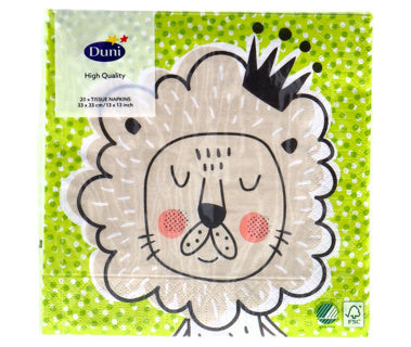 Tovaglioli giocosi leone re 33x33 cm