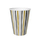 Cups Stripes Black Gold 24 CL 10 pieces