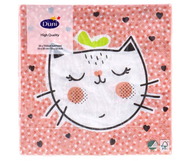 Tovaglioli giocosi gatto 33x33 cm