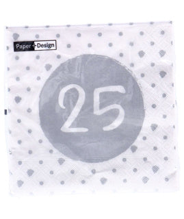TAPKINS 25 ° compleanno 33x33 cm