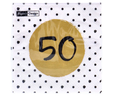 Servilletas 50 cumpleaños 33x33 cm