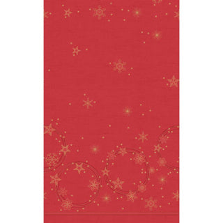 Duni mantel estrella shine rojo 138 x 220 cm