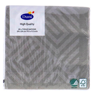Duni napkins Mosaic Granite Gray 24x24 cm
