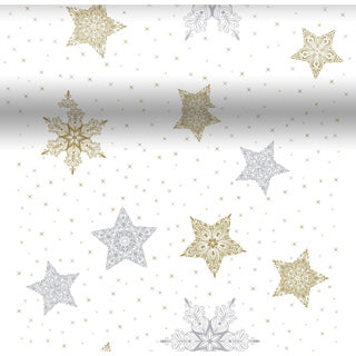 Duni Stelle di neve 3 in 1 bianche 40x480 cm