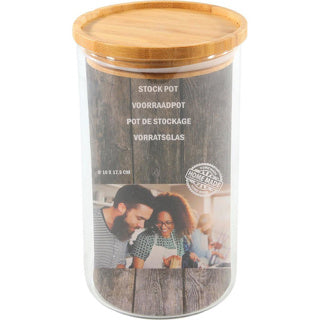 Stock jar 10x17.5 cm Tapa de bambú apilable