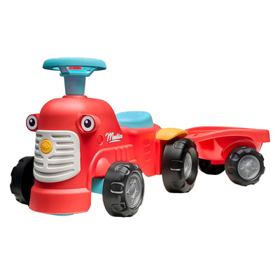 Falk Running Tractor Maurice con remolque rojo