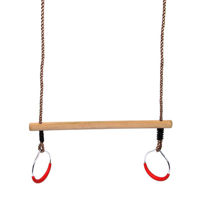 SwingKing Trapeze met Ringen in hoogte Verstelbaar Hout Naturel