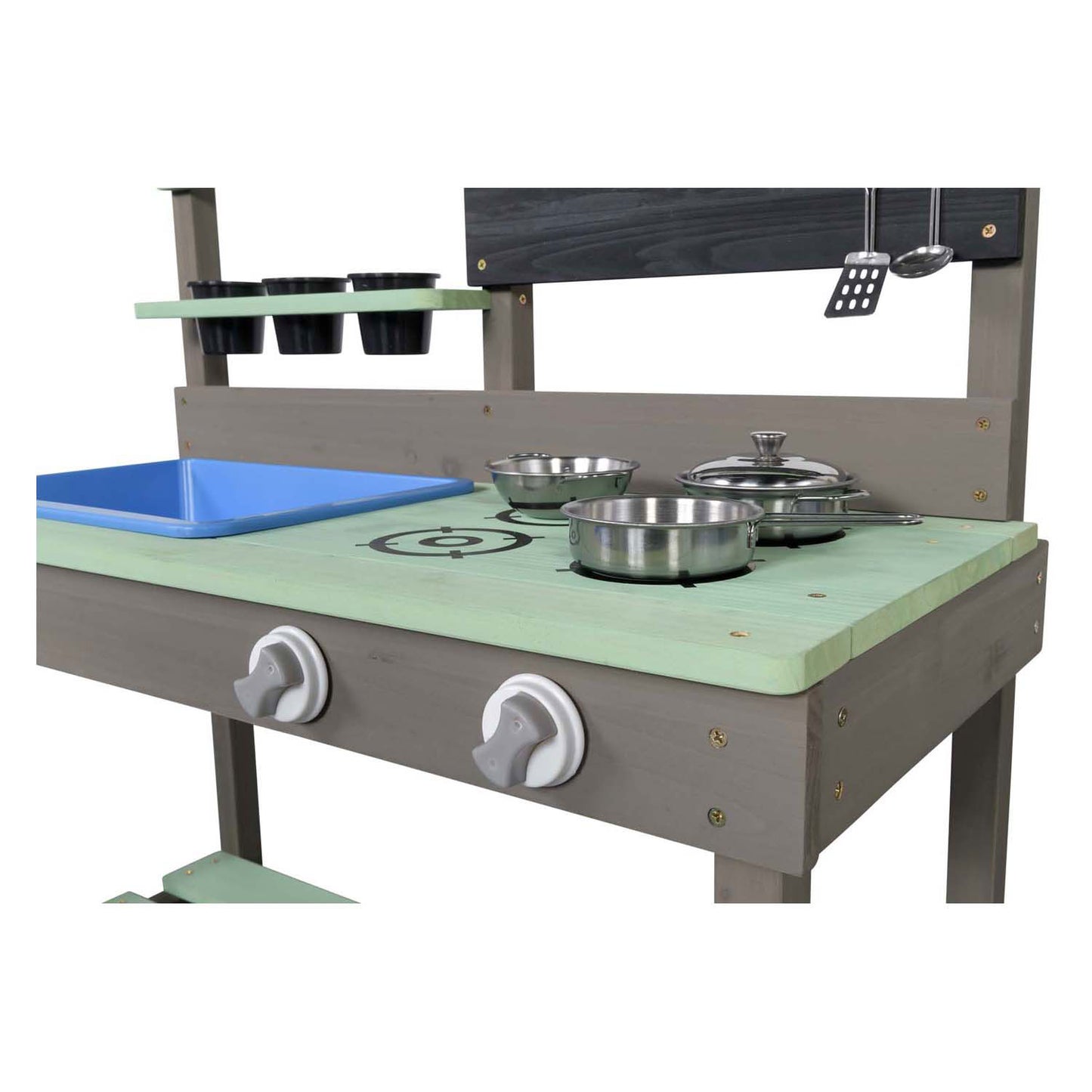 Swinging Mud Speelkeuken con ciotola di sabbia d'acqua Green