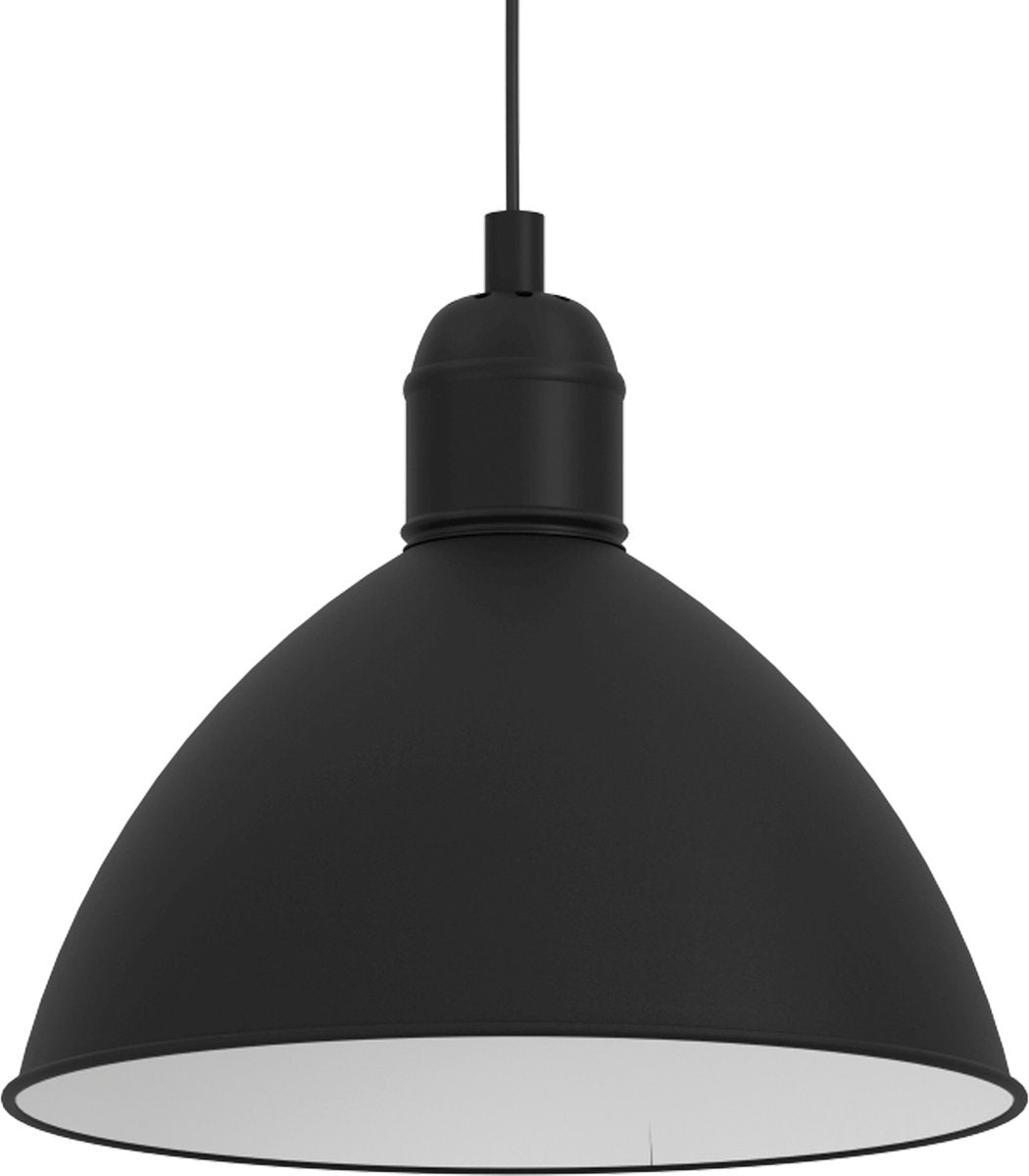Eglo priddy hanglamp - e27 - ø 30,5 cm - zwart|wit - staal