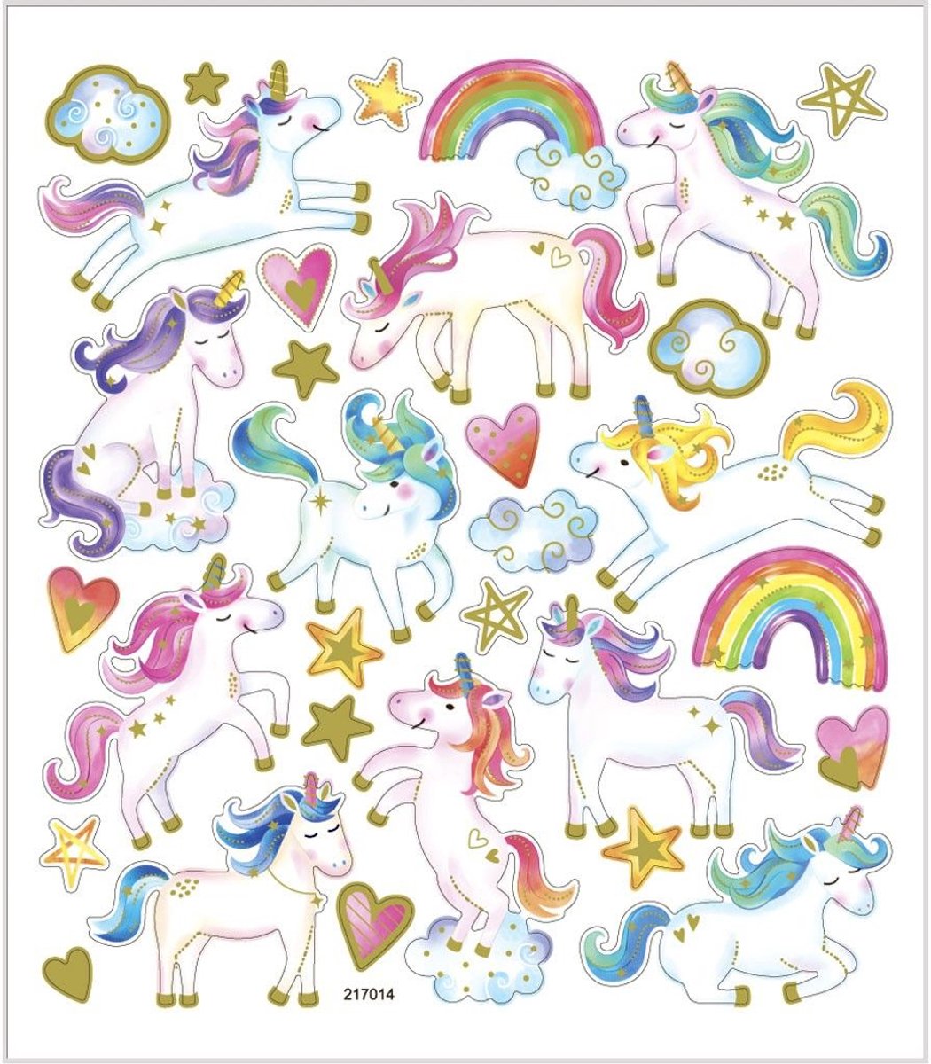 Pegatinas Creativ Company, unicornio, hoja 15x16,5 cm, 1 hoja