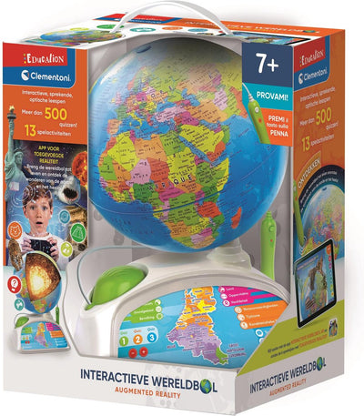 Clementoni education - Mappamondo interattivo - Mappamondo con illuminazione - Giochi educativi - 7-12 anni