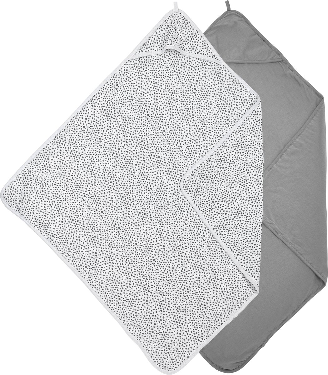 Mantella da bagno Meyco baby cheetah uni - confezione da 2 - grigio - 80x80 cm
