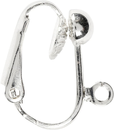 Orecchini a clip Creativ Company, l: 16,5 mm, l: 1,5 mm, misura del foro 1,6 mm, placcato in argento, 6 pezzi 1 scatola
