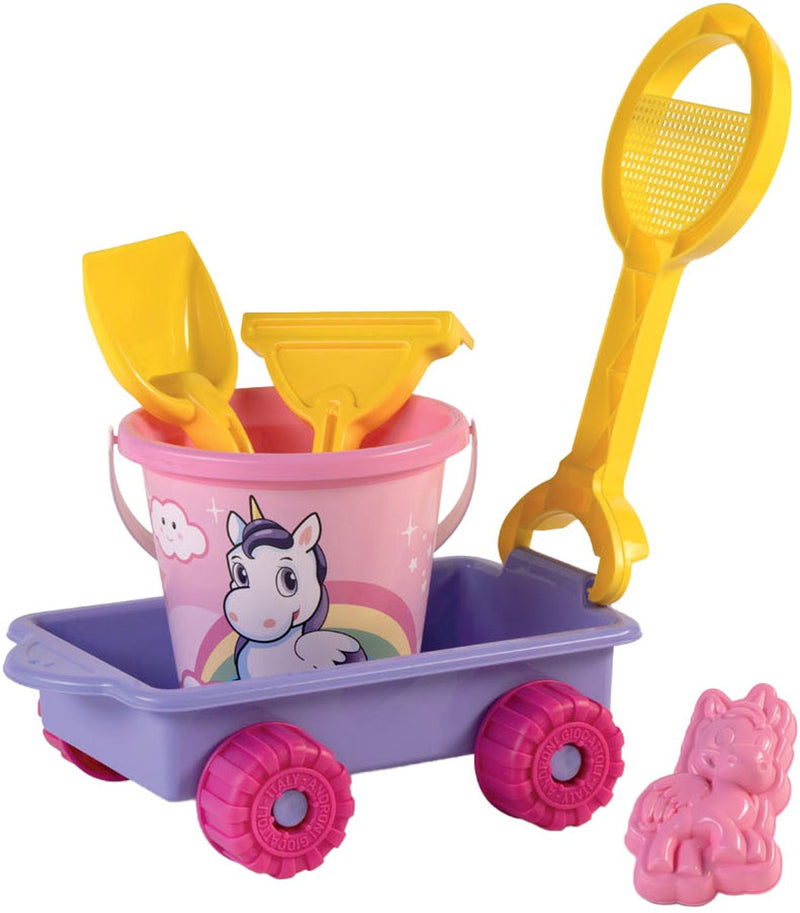 Androni Bolderkar con set di spiaggia unicorn, 5dlg.