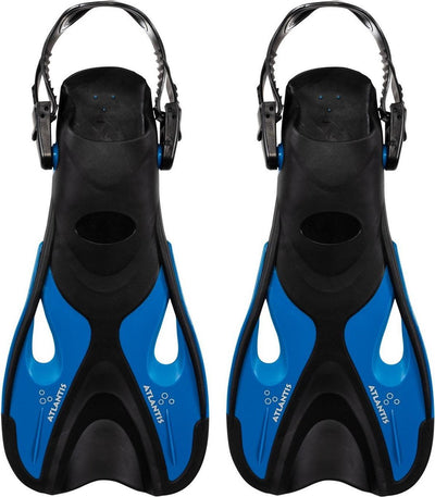 Delfín Atlantis - aletas - aletas - correa ajustable en el talón - para nadar snorkel - adultos - negro azul petróleo - 36-41