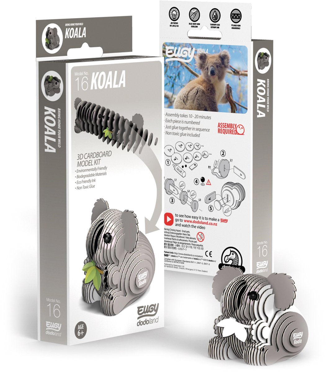 Eugy 3d puzzel - koala - wilde dieren - duurzaam - verzamel ze allemaal - 6 jaar