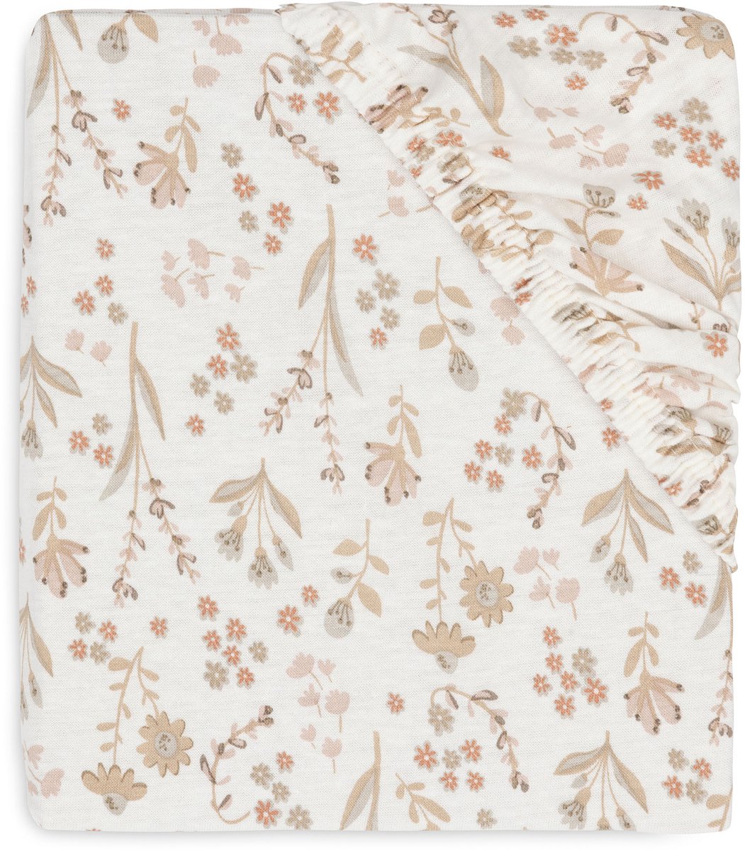 Jollein baby - sábana ajustable jersey 70 75x140 150cm - cuna - algodón suave - florido