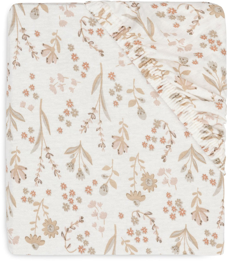 Jollein baby - sábana ajustable jersey 70 75x140 150cm - cuna - algodón suave - florido