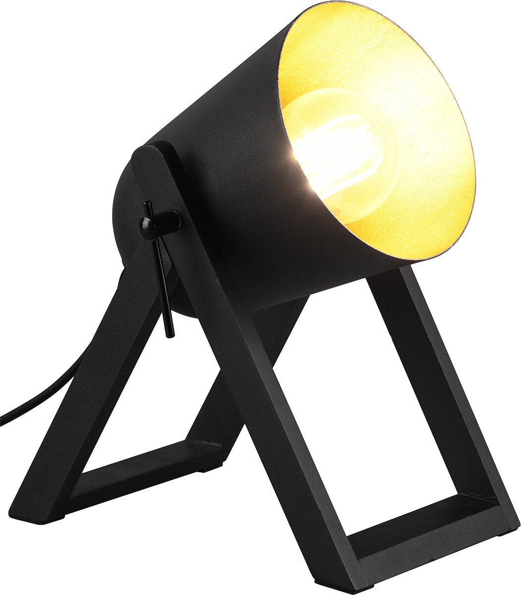 Rl vive tu luz realidad marc - lámpara de mesa - negro-oro - excl. 1x e27 4,9 w - interruptor de cable