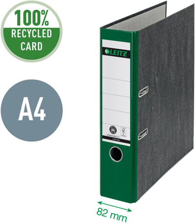 Carpeta Leitz 180° nublada a4 - 80 mm - 100 % reciclada - verde - 3 piezas