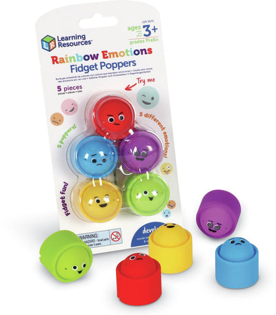 Risorse per l'apprendimento fidget popper con emozioni arcobaleno - 3+