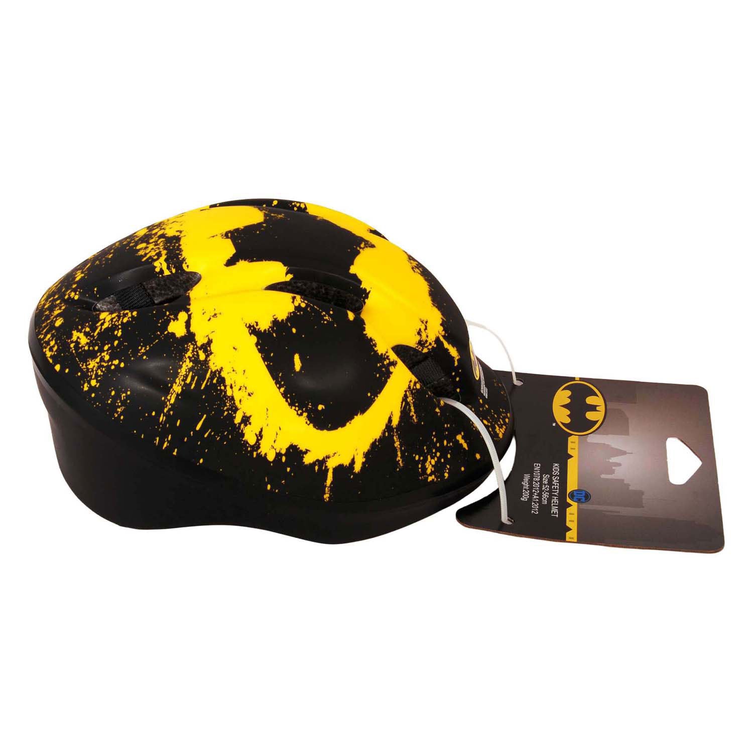 Casco de bicicleta de skate Batman Junigoud 52-56 cm de amarillo negro