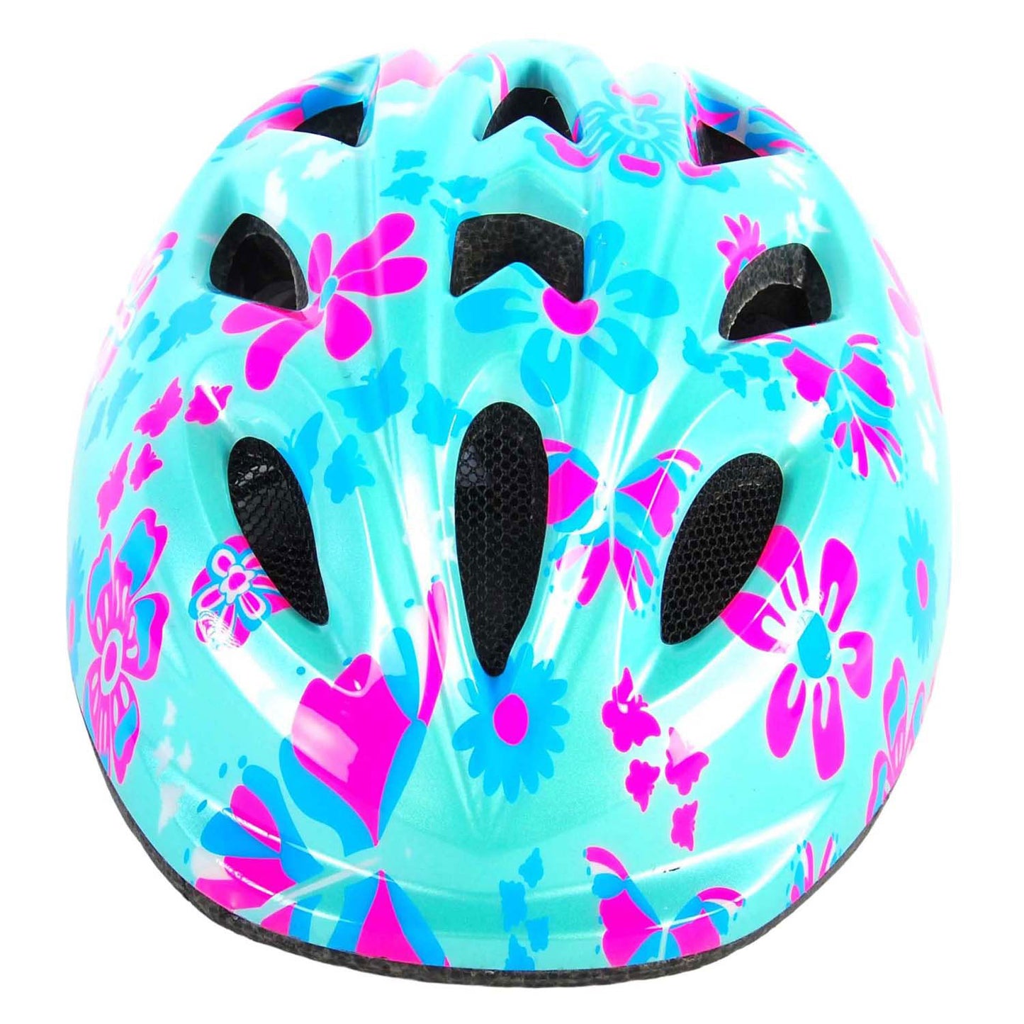 Casco per biciclette per bambini Vlatare XS Blue Pink Flowers 47-51 cm extra piccolo modello