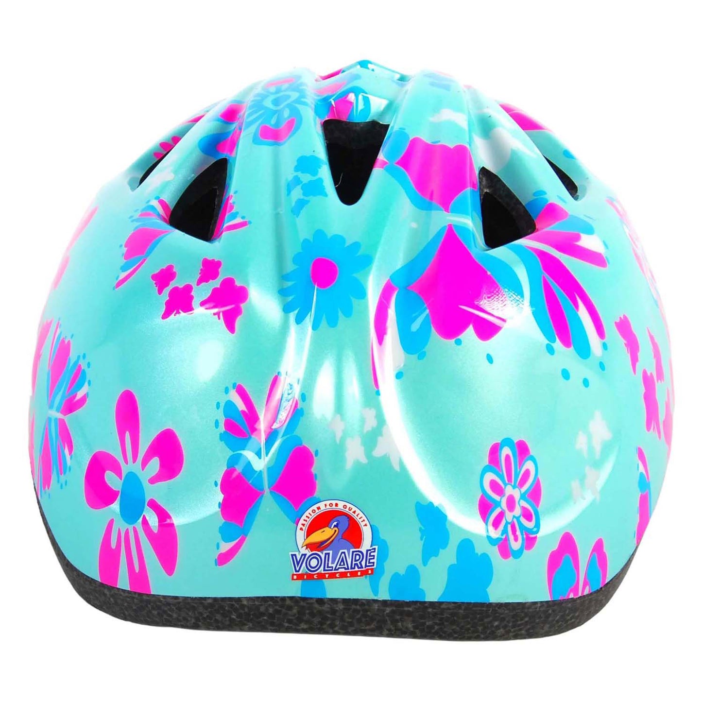 Volare kinder fietshelm - xs - blauw roze bloemetjes - 47-51 cm - extra klein model