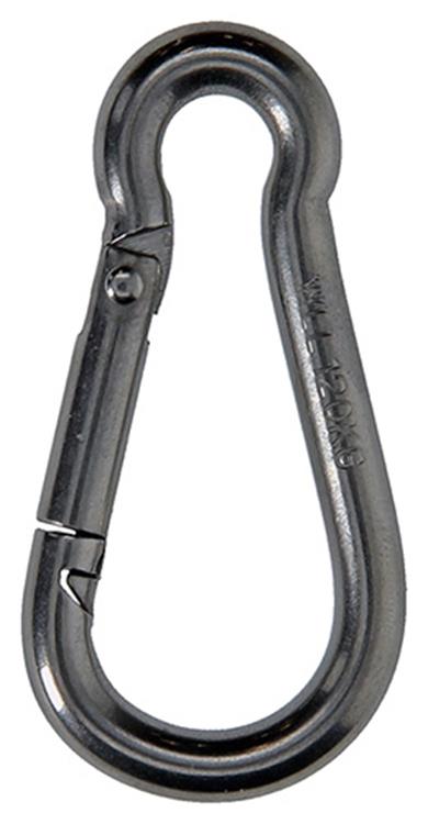 Mack 1008439 - 1 mosquetón + muelle 6 x 60mm acero inoxidable | 10 piezas