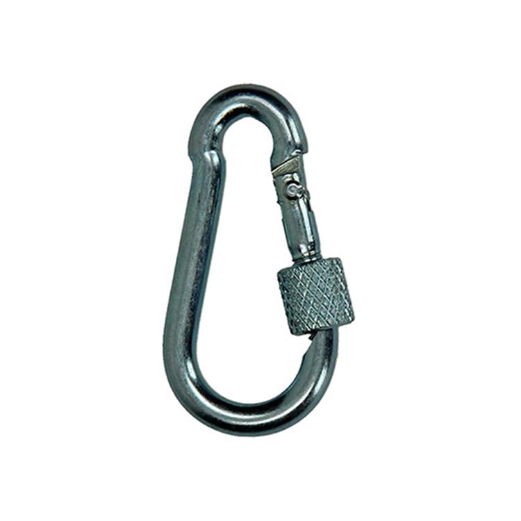 Mack 1008514 - 1 mosquetón + correa de bloqueo. 4 x 40 mm galvanizado | 10 piezas