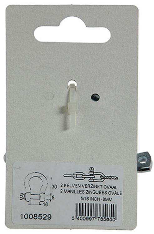 Mack 1008529 - 2 mordazas ovaladas 8mm galvanizadas | 10 piezas