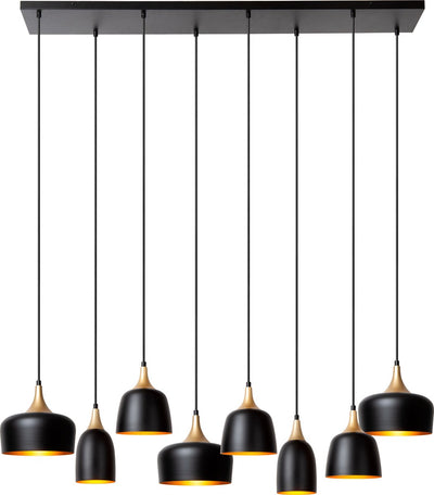 Lucide chayanne - hanglamp - 8xe14 - zwart
