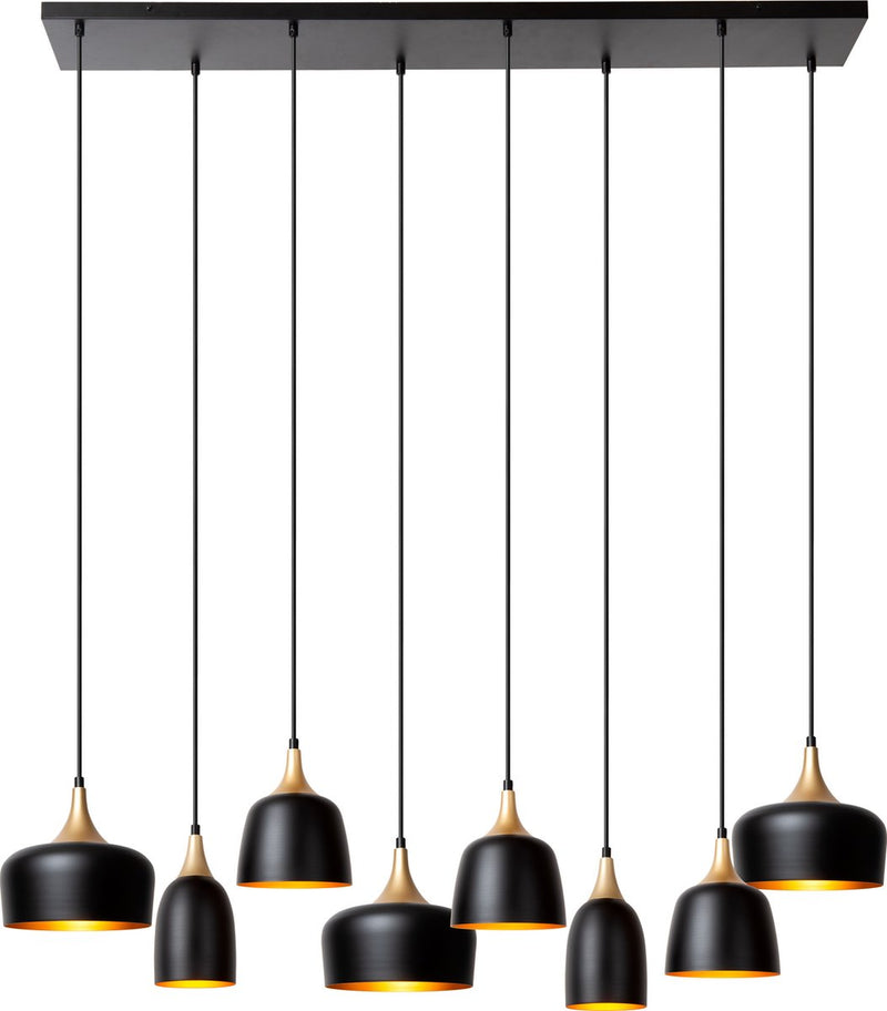 Lucide chayanne - lampada a sospensione - 8xe14 - nera