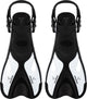 Atlantis dolphin - flippers - zwemvliezen - verstelbare hielstrap - voor zwemmen snorkelen - volwassenen - zwart wit - 41-45