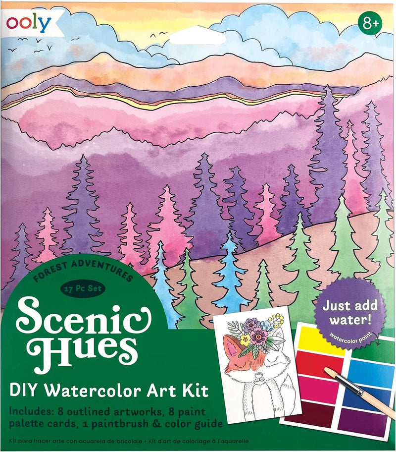 Ooly - tonalità sceniche - d.i.y. kit di pittura ad acquerello - avventura nella foresta