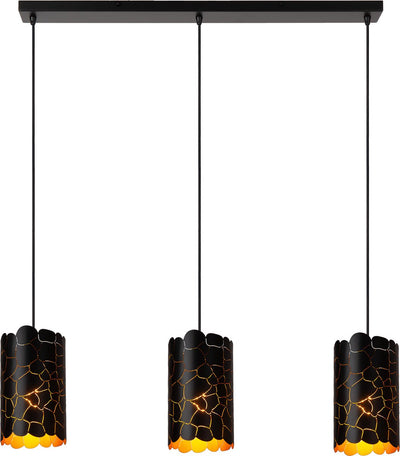Lucide almelo - lampada a sospensione - 3xe27 - nero