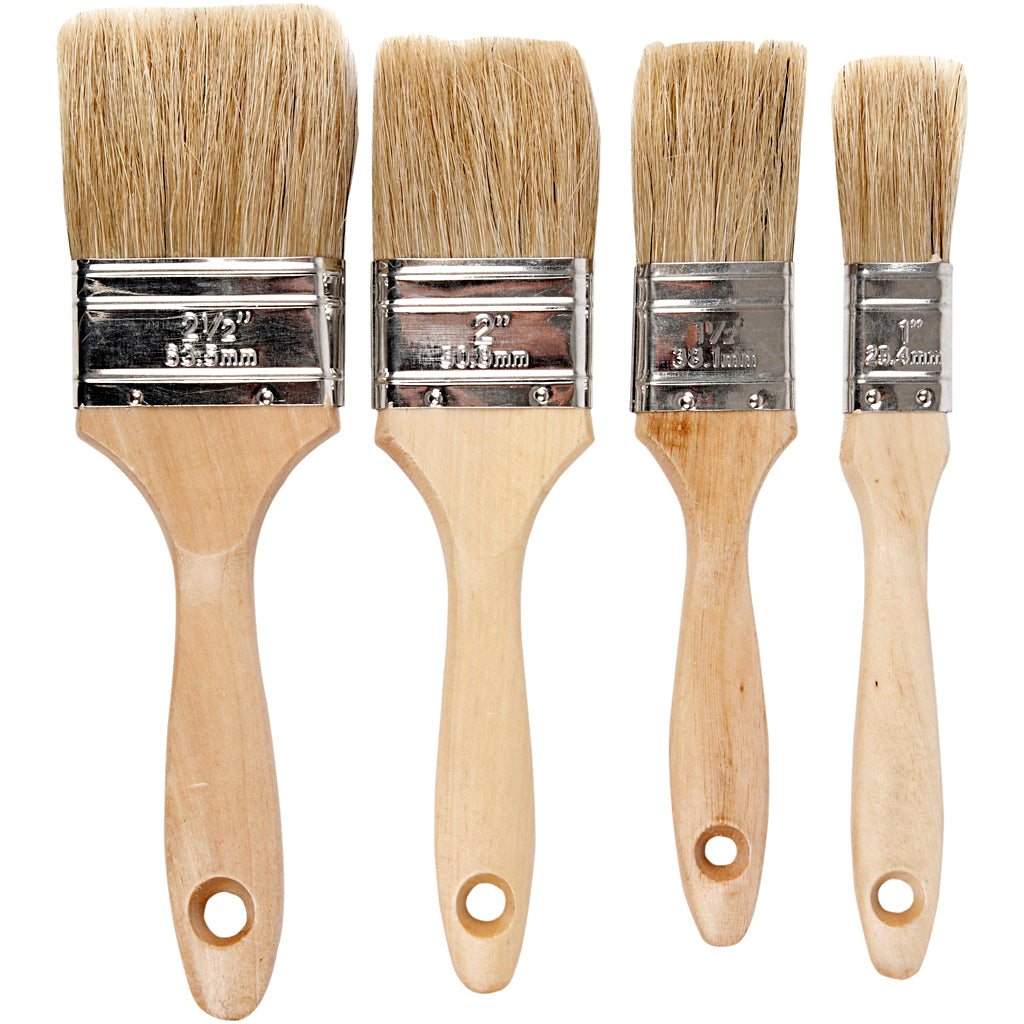 Pennelli per vernice Creative Company, l: 19,5-21 cm, l: 25-63 mm, piatti, 4 pezzi 1 scatola