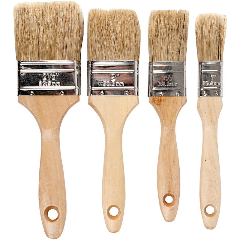 Pennelli per vernice Creative Company, l: 19,5-21 cm, l: 25-63 mm, piatti, 4 pezzi 1 scatola