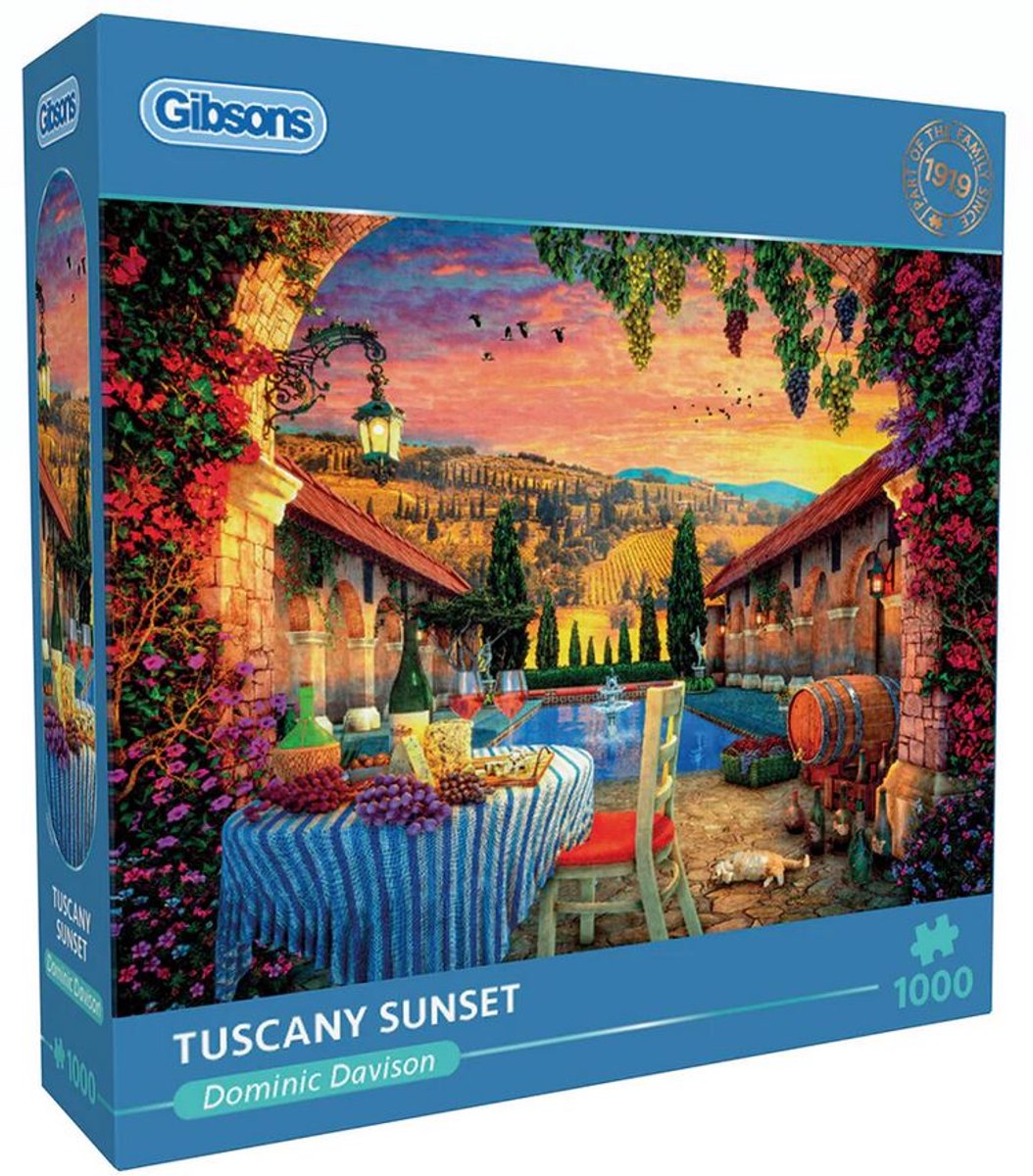 Gibsons - tuscany sunset (by dominic davison) - 1000 pieces 68×49cm (w×h) - jigsaw puzzle for adults