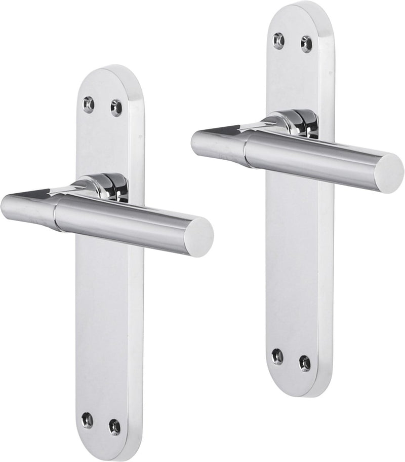 Maniglia per porta Impresso - Galway - per interni - scudo ovale con viti - cromata - 2 pezzi