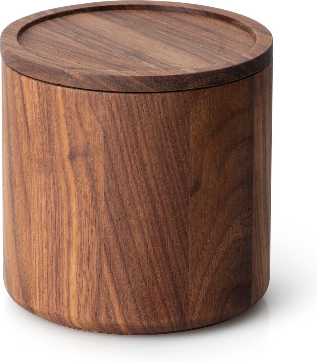 Cuenco de madera Continenta con tapa - nogal - 13xh13cm