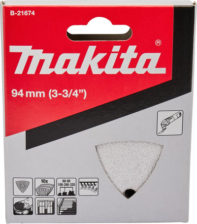 Accesorios makita hoja lija k60 k80 k100 k240 k320 velcro blanco - b-21674 - b-21674