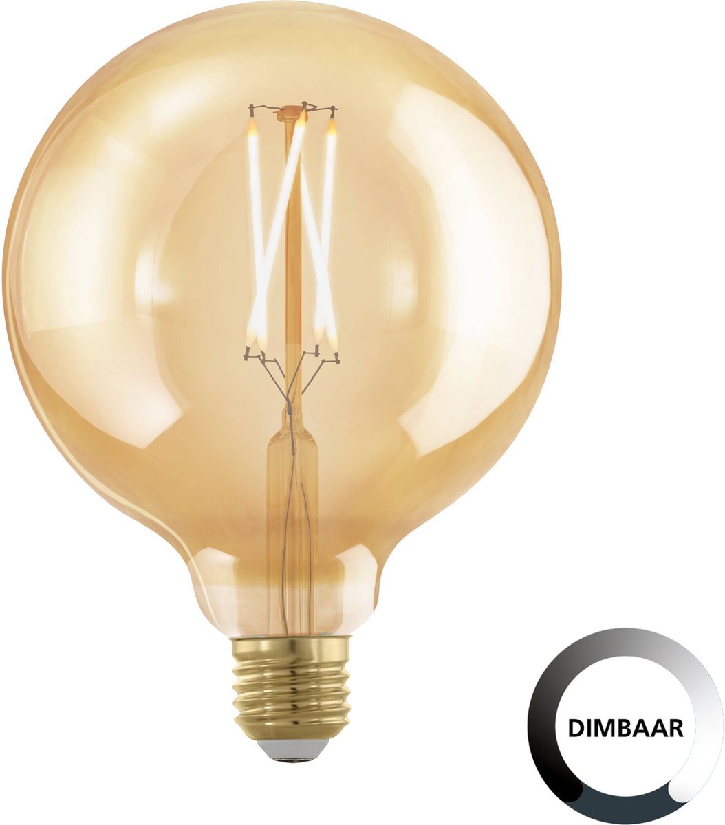 Eglo golden age lichtbron - e27 - ø 12,5 cm - dimbaar - 4w - 1700k - amber