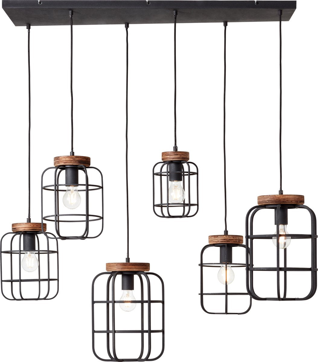 Brilliant Gwen - lampada a sospensione - E27 max 6x40W - legno nero